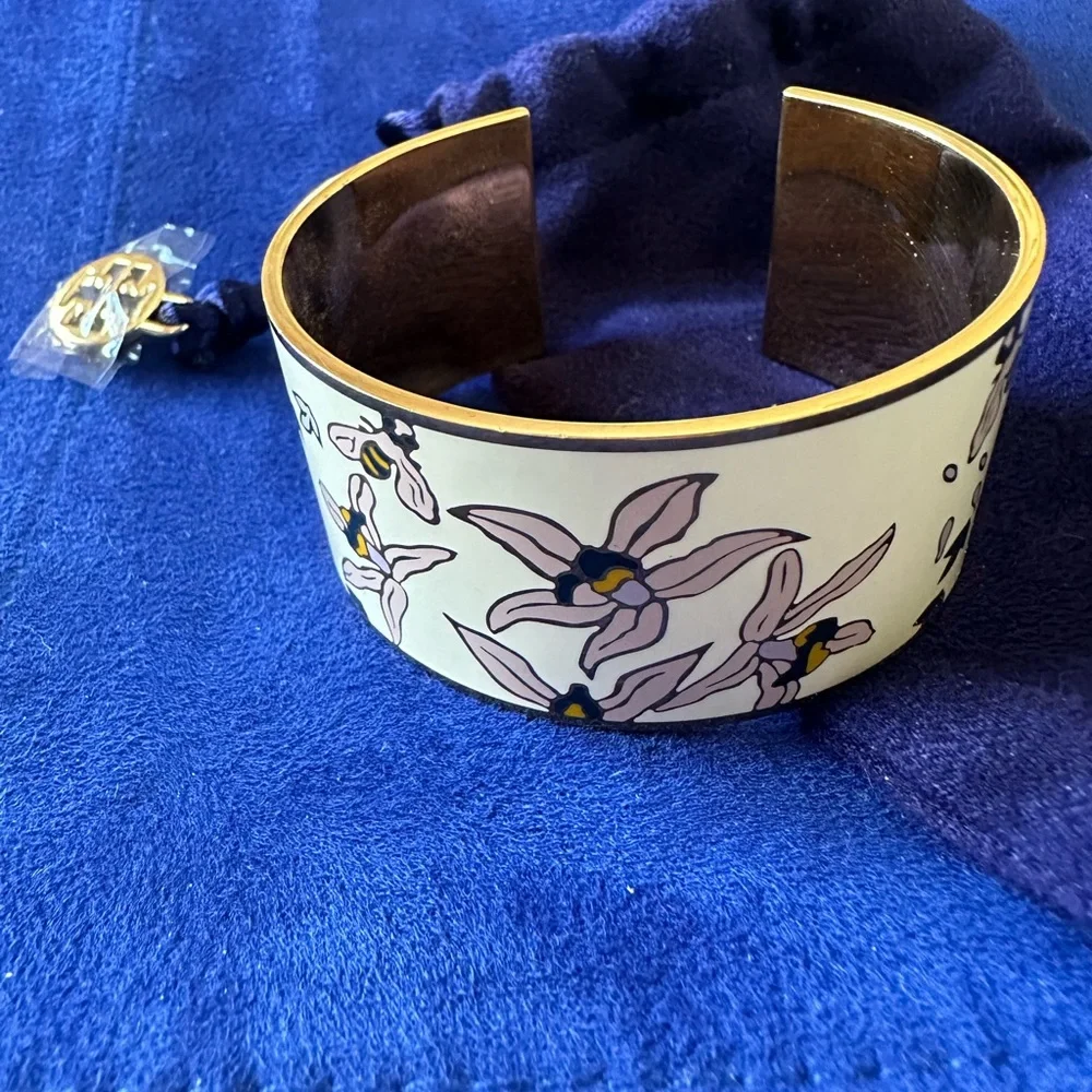 Rare Tori Burch orchid bangle - Picture 1 of 4